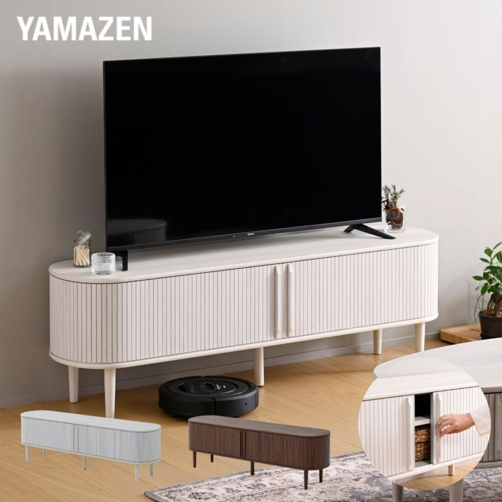 【10％オフクーポン対象】テレビ台 テレビボード 引き戸 蛇腹 幅150 奥行38 高さ48cm 山善 YAMAZEN
										
											【会員登録でクーポンGET】