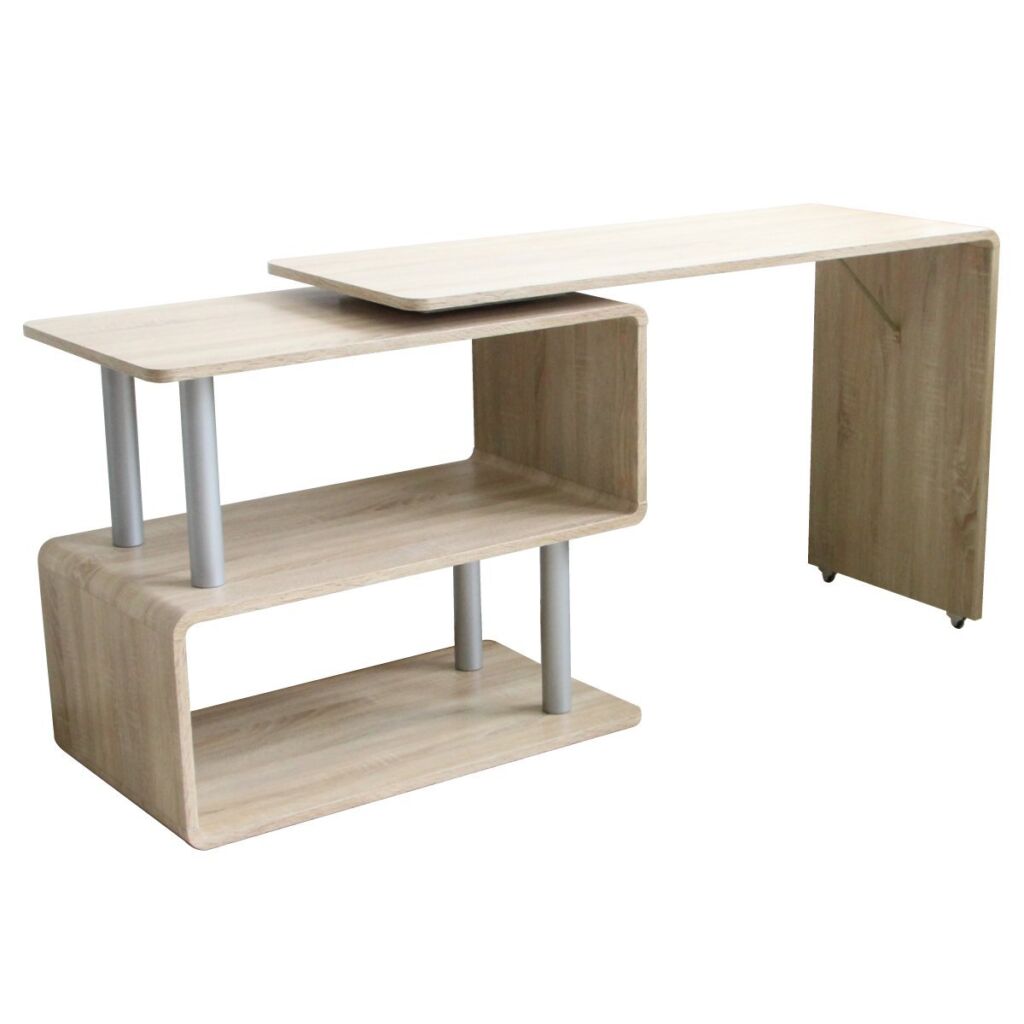 パソコンデスク コンパクト l字デスク コーナー オープンラック オーク