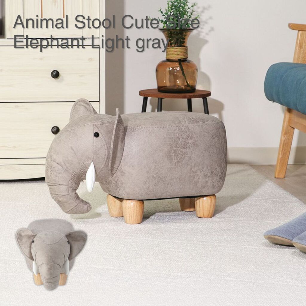 【ポイント5倍 12/4 20:00〜12/11 01:59まで】アニマルスツール キュートサイズ ゾウ ライトグレー イス 腰掛け いす インテリア 幅50×奥行34×高さ31.5cm 16743