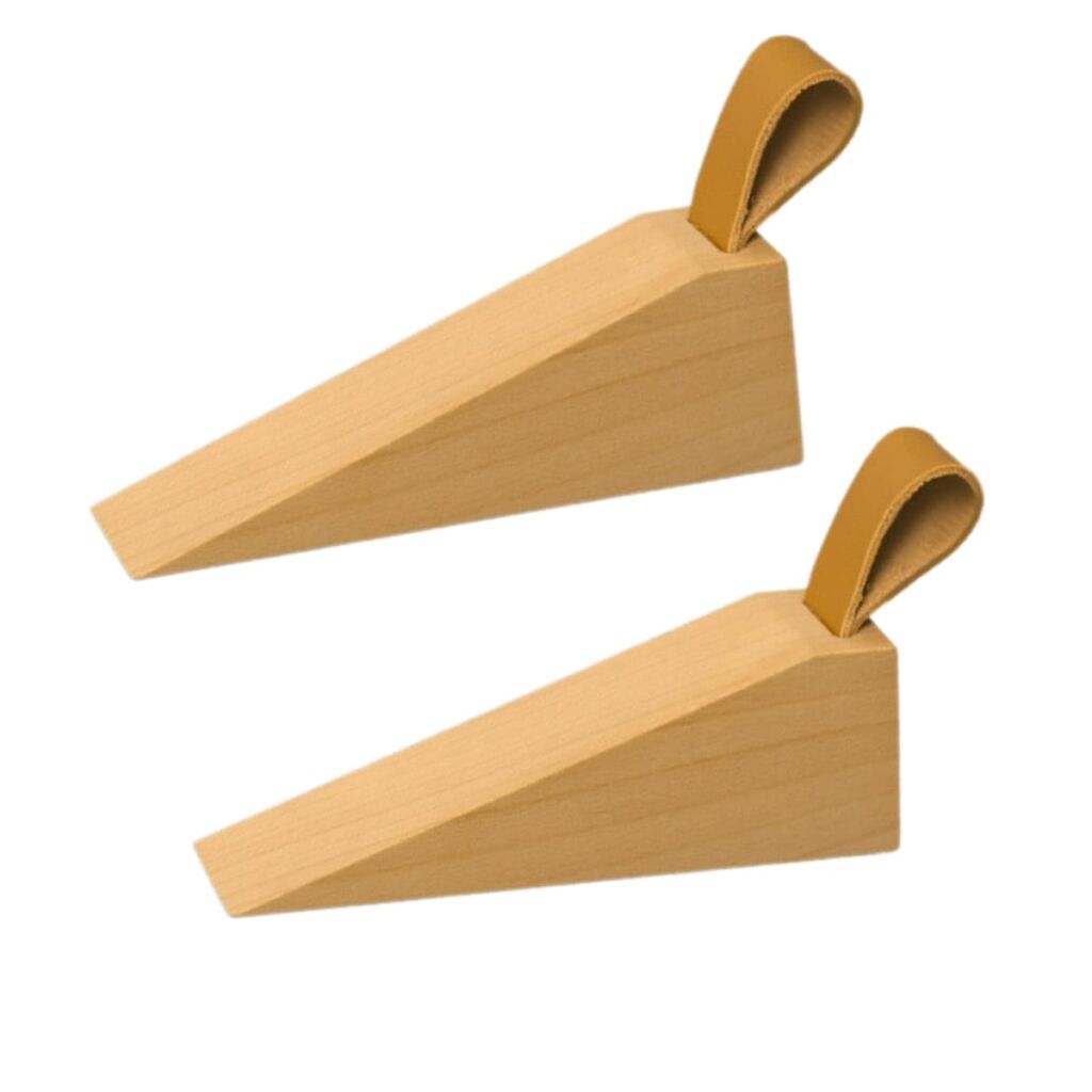 Akaaka ドアストッパー 木製 玄関 ドア 開き止め 室内 リビング 店舗 オフィス ドア 扉 差し込み式 おしゃれ シンプルドア止め (ナチュラル 2個)