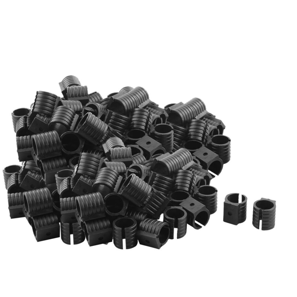 T U型椅子の足キャップ プラスチック製 U型 椅子 パイプ 足 クランプ パッド グライド キャップ ブラック 19mmの取付直径 200個入り