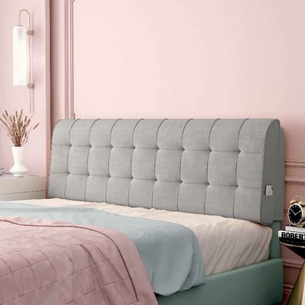 ラージ 背もたれクッション 腰枕 通気性 収納簡単 モダン シンプル リラックス レストクッション 寮の客室用 リビング プレゼント用 ヘッドボードクッション 側面ポケット付き 背中クッション 背当て