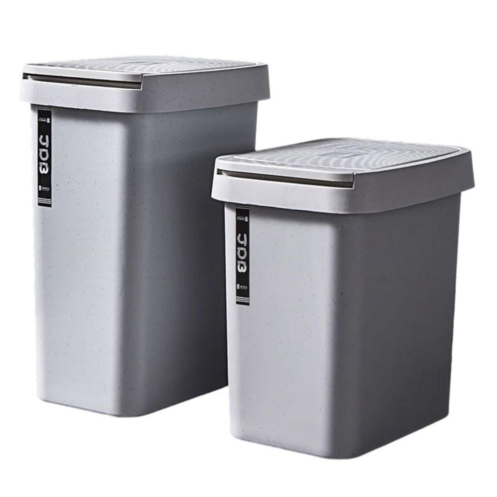 ゴミ箱 ふた付き 12L ダストボックス 角型 プッシュ式 ごみ箱 スリム 音無し おしゃれ 抗菌 密閉 消臭 部屋 キッチン リビングルーム トイレ 浴室 オフィス用 プラスチック グレー