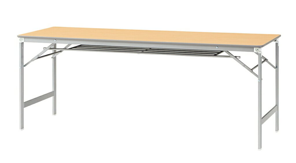 プラス 脚折りたたみテーブル YT-eL620T 【棚板付】【幅1800×奥行600×高さ700mm】【天板カラー:2色】