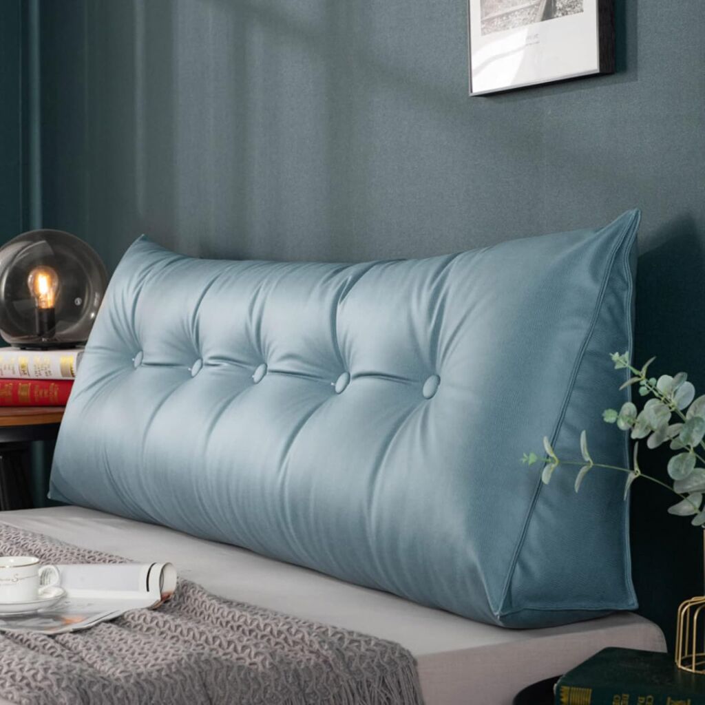 背もたれ クッション 三角クッション ベッド 大きい 雑貨 三角枕 クッション背もたれ ヘッドボードクッション 座椅子 ライトブルー 背もたれクッション 三角クッション カラー ベット ソファ おしゃ