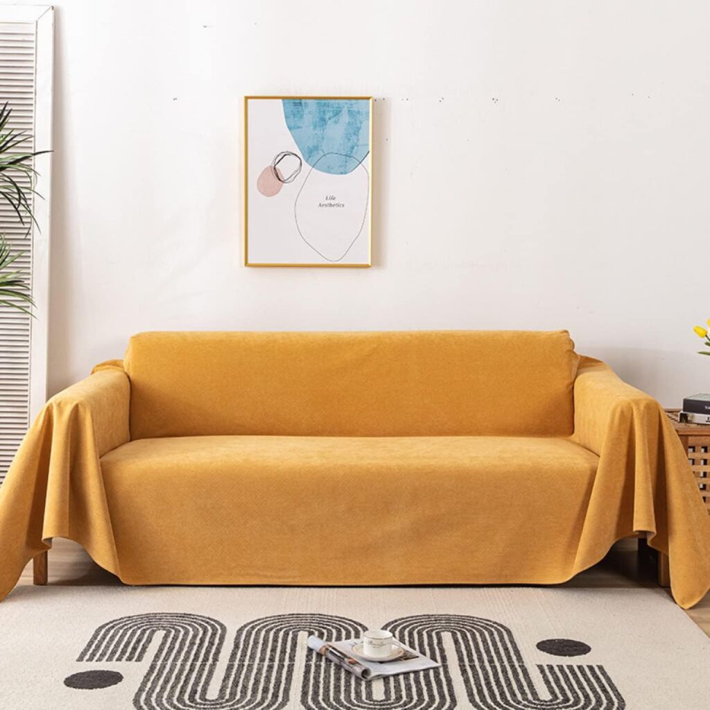 ソファカバー ラグ イエロー マルチカバー 180*180 キルト 180*230cm 長方形 北欧 おしゃれ キルティング 生地 綿100% コットン 中綿入り 洗える ウォッシャブル 静電気防止
