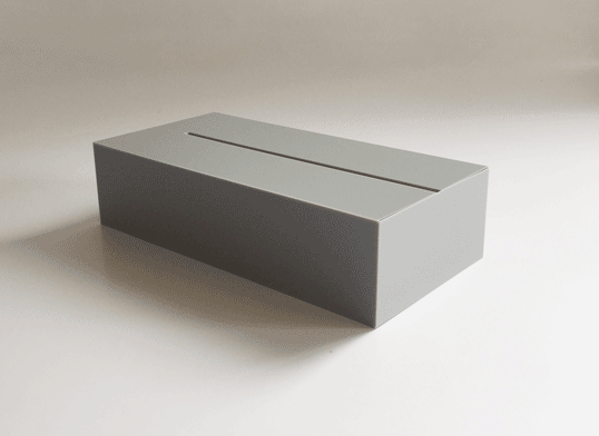 SALE / セール IDIOM / TISSUE グレー ティッシュボックス ティッシュケース 受注生産 AIR FRAME アクリル プロダクト インテリア リビング ダイニング 寝室 ギフト プレゼント 独特な表現形式 数学的 建築的 技法 職人 技術 芸術作品 構造 無垢の塊 コンマ単位 寸法 角度