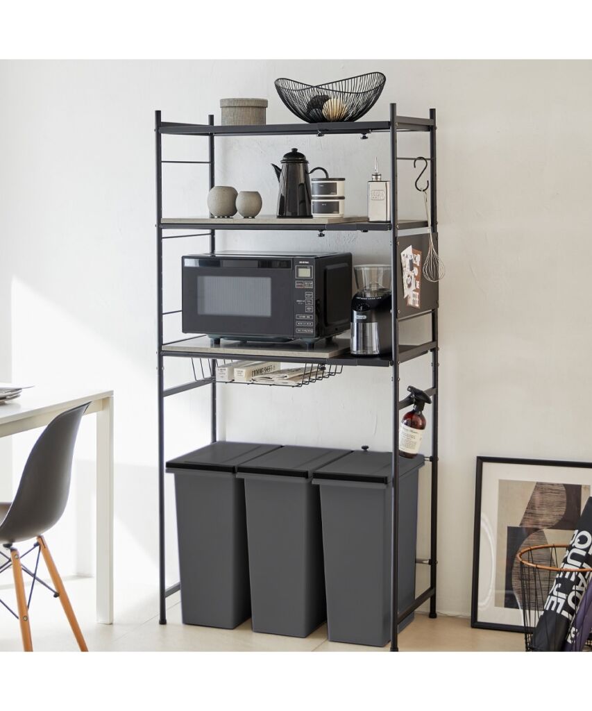 伸縮ダストボックス上レンジ台【幅61cm~81cm】