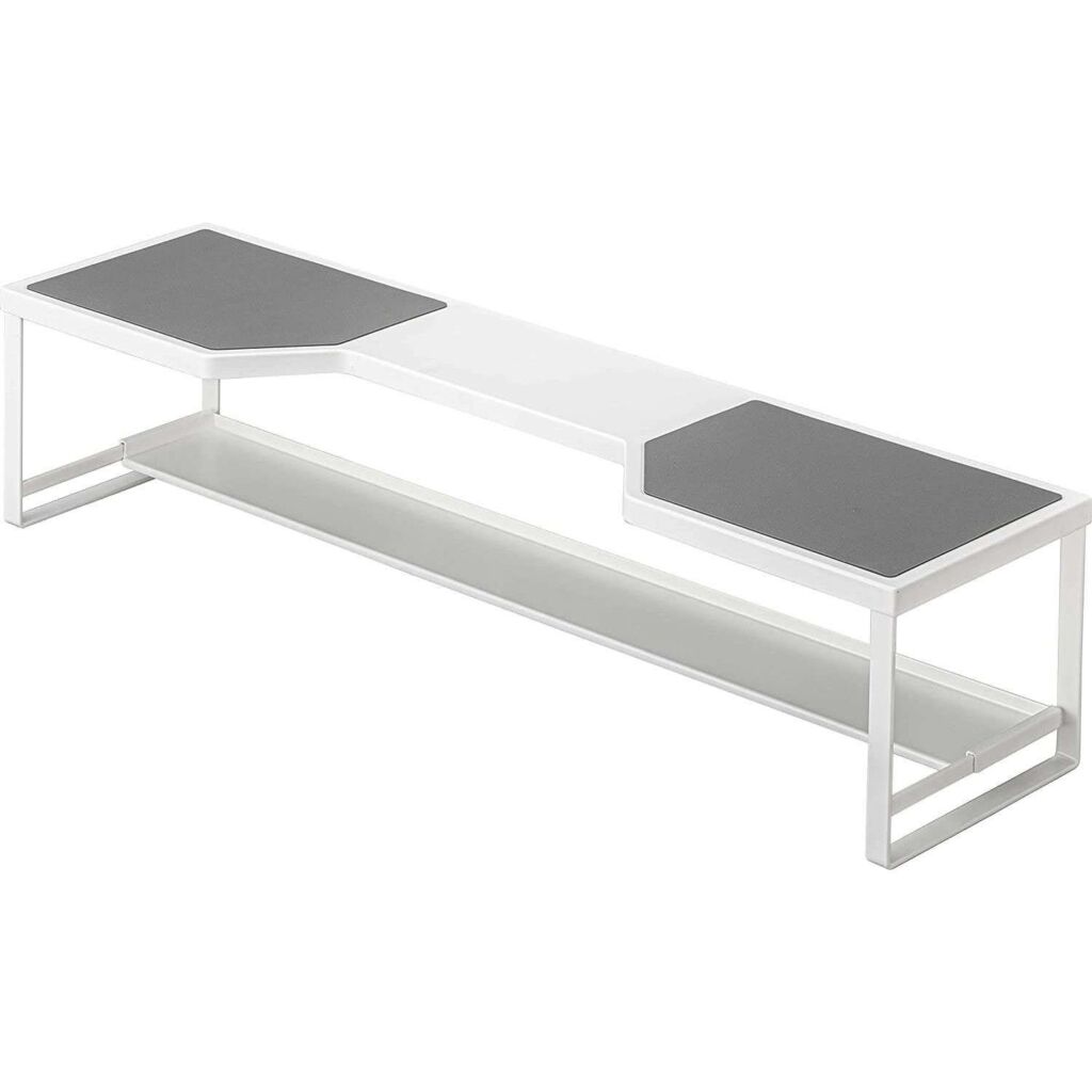 Plate プレート コンロ奥ラック 排気口カバー付 幅60cmコンロ用 ホワイト 5651【コンロ奥 収納 ビルドイン専用 ガスコンロ IH対応 棚 鍋】