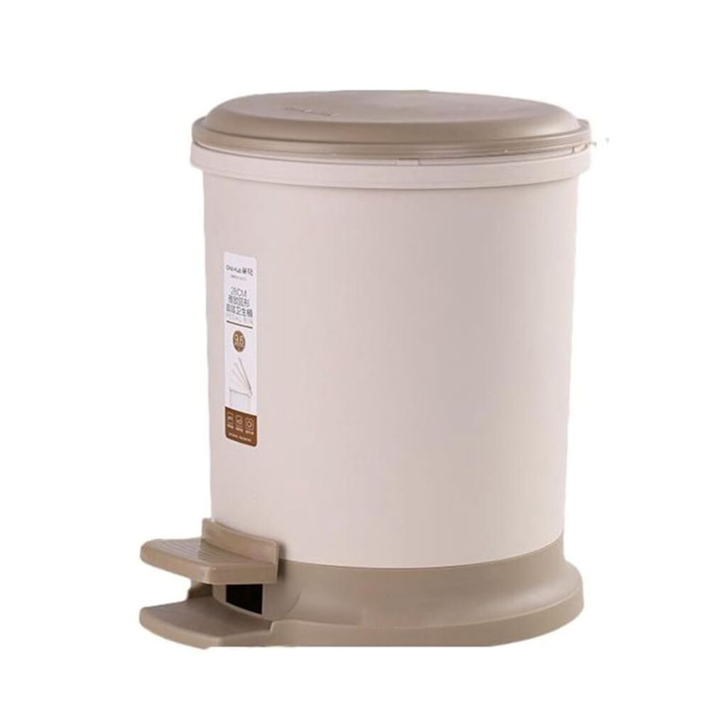 ゴミ箱 ふた付き 6L ダストボックス 丸型 ペダル式 ごみ箱 スリム おしゃれ 抗菌 消臭 密閉 音無し 部屋 キッチン リビングルーム トイレ 浴室 オフィス用 プラスチック ブラウン