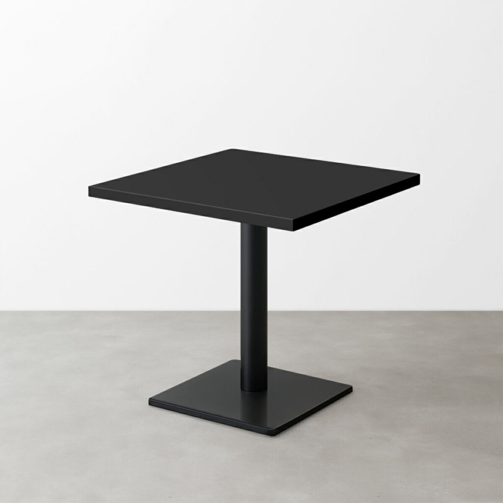 法人様限定 ハストネット スナックテーブル(D500)マットブラック 正方形ベース脚セット