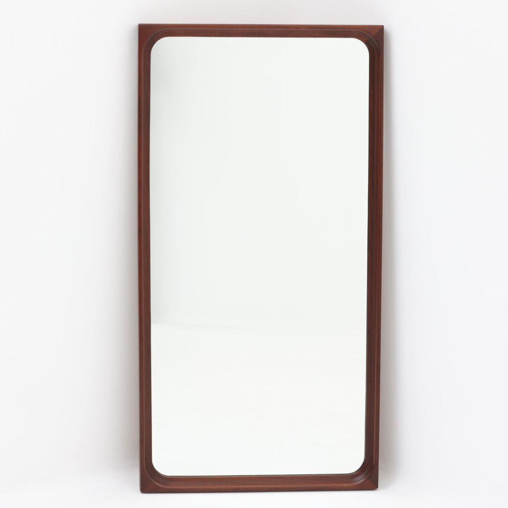 Egon Bro Petersen 立て掛けミラー アフロモシア 高さ87cm デンマーク製 北欧ビンテージ家具/DK18009