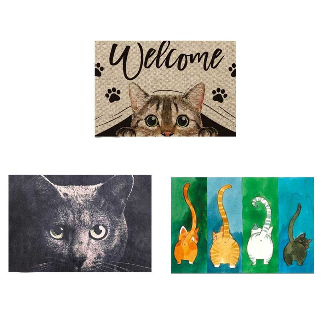 玄関マット 猫 猫マット ーVer2ー 長方形 全3種 滑り止め ラグマット ラグ ミニ マット エントランスマット キッチン バス 屋内用 屋内 室内 室内用 シンプル おしゃれ デザインラグ モダン 小さめ cat 猫マット ねこ ネコ 高級感