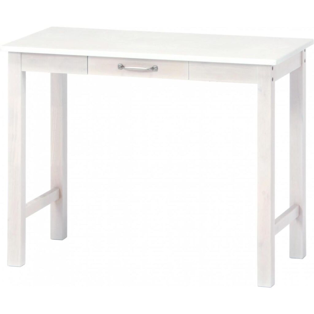 【I】不二貿易 デスク マンチェスター ホワイトウォッシュ WLDE-9045 引き出し付き 天然木 木製 デスク コンパクト【北海道・沖縄・離島不可】【代引き不可】