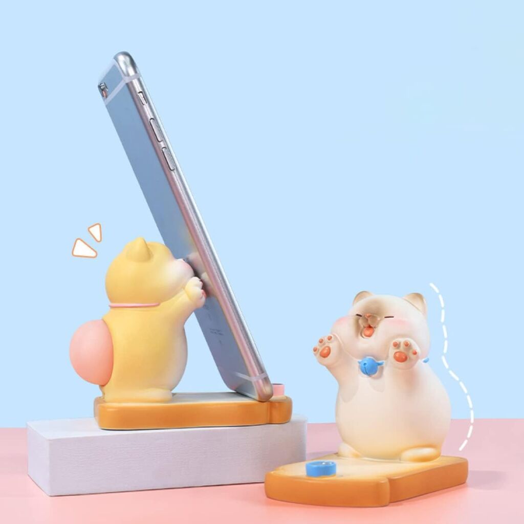 スマホスタンド かわいい おしゃれ 猫 ネコ 茶トラ シャム 2個セット single 飛び付き 可愛い ホルダー 携帯スタンド ストレス解消 発散 グッズ すくいーず 動物 かわいい セット スタン