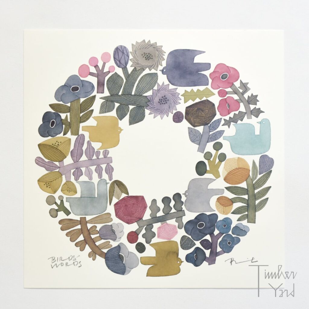 POSTER 30 / SHABBY WREATH / シャビーリース / 正方形 / BIRDS