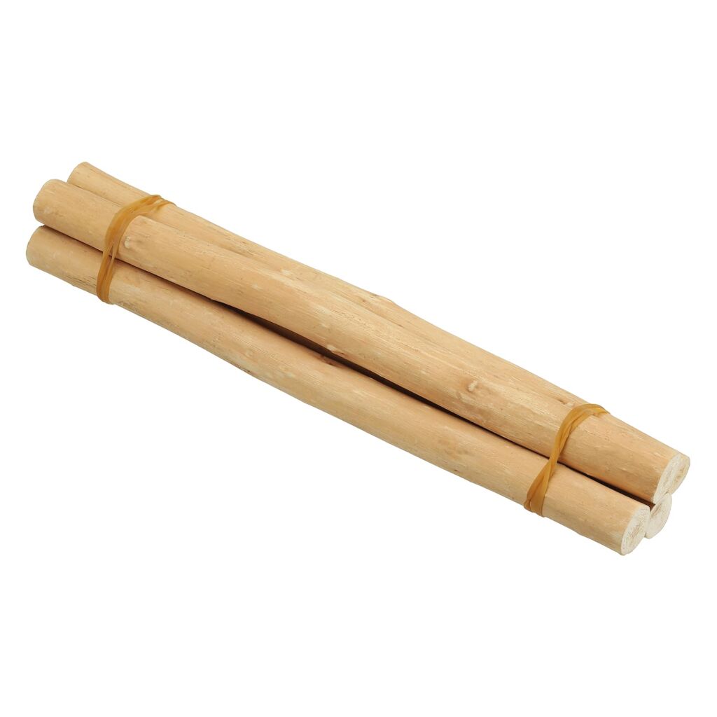 PATIKIL 4本入り / 30cm 木製丸太棒 直径0.6～1.2インチ 天然流木 工芸用 木製クラフトスティック DIY クラフト 写真小道具 流木装飾 木色