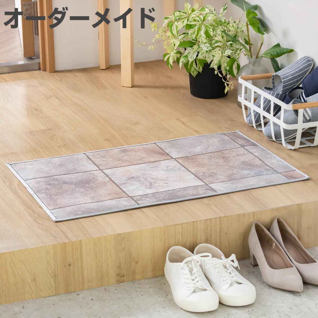 玄関マット 室内用 オーダー 巾58×長さ68〜100cm 2cm単位 セラミックタイル ( 玄関 マット オーダーサイズ 室内 屋内 厚さ5mm 撥水 抗菌 防カビ ドアマット 滑り止め付き 拭ける サラサラ おしゃれ 日本製 セラミック タイル ) 【39ショップ】