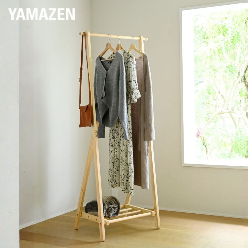 ハンガーラック 棚付き パイン材 幅68.5 奥行47.5 高さ165cm SCH-165(NA) 山善 YAMAZEN
										
											【10％オフクーポン対象】