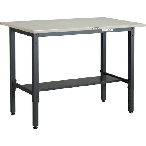 ■TRUSCO 軽荷重作業台高さ調節式(250kg)AWM型 900X750XH700〜910 基本タイプ ダークグレー色 AWMS0975(3015661)[法人限定][直送元]
