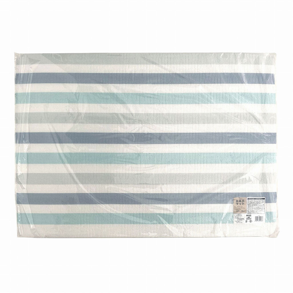 お風呂マット 85×60×厚み1.8cm ボーダー【浴室マット 洗い場 日本製 風呂場 すのこ 保温】