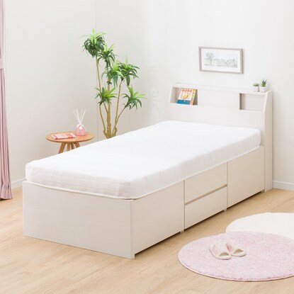 シングルベッドフレーム＋マットレスセット(アザン3 チェスト40J WW