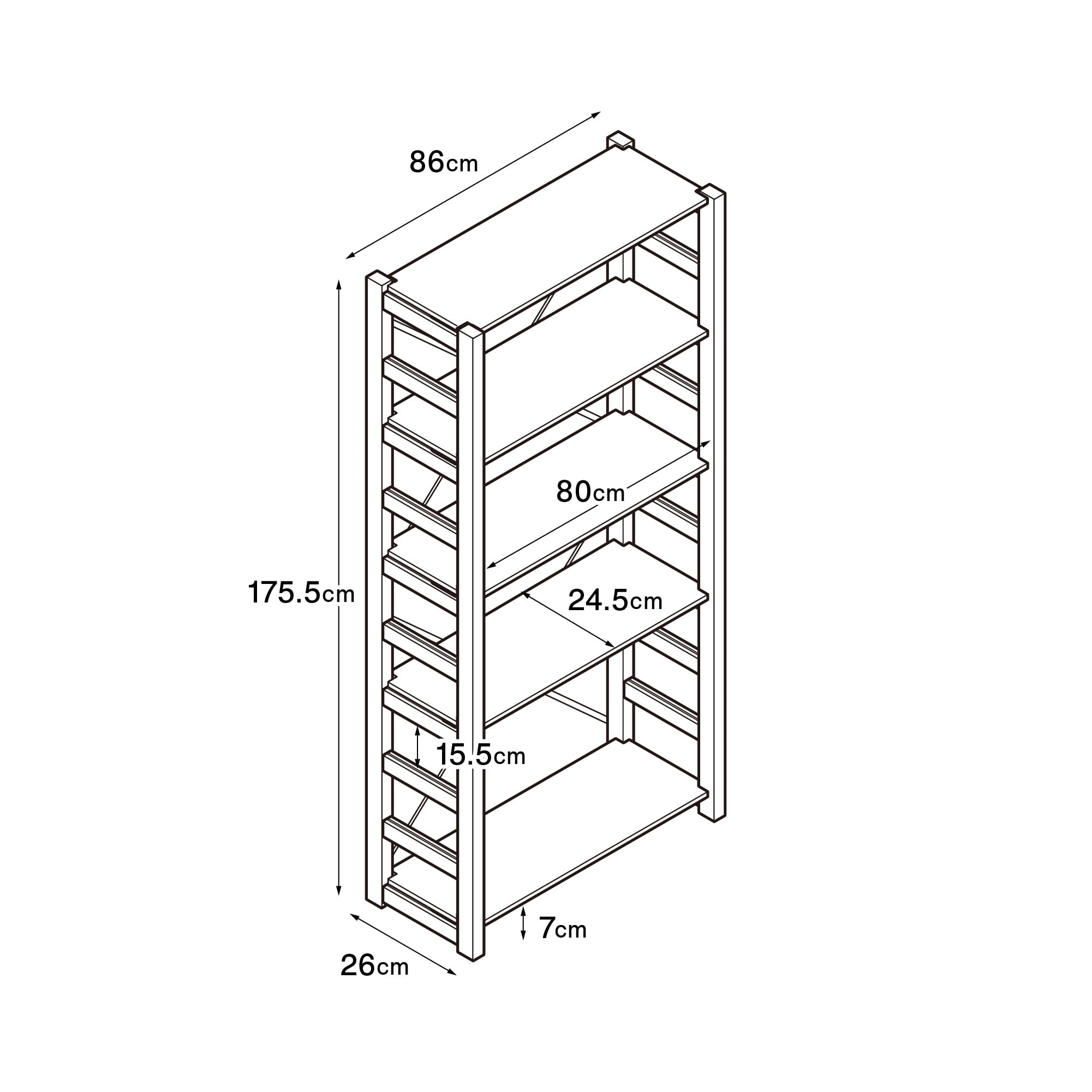 パイン材ユニットシェルフ奥行25cmタイプ・86cm幅・大 [3]