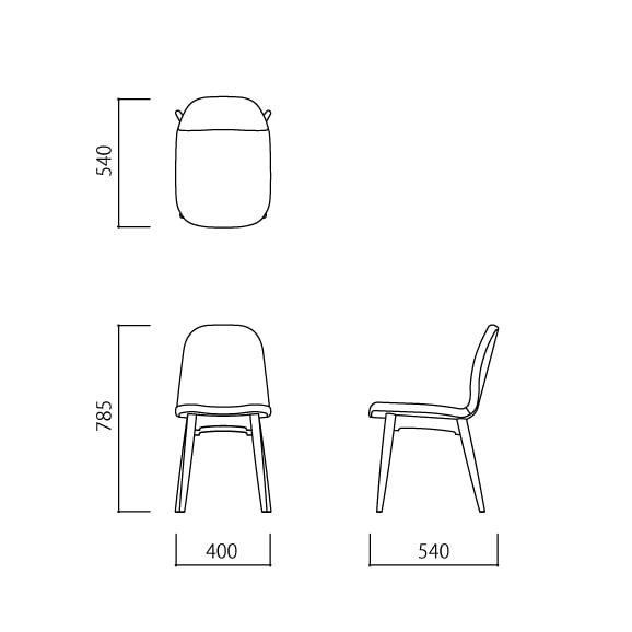 [IDEE]COCHONNET CHAIR NAVY NA Legs [4]