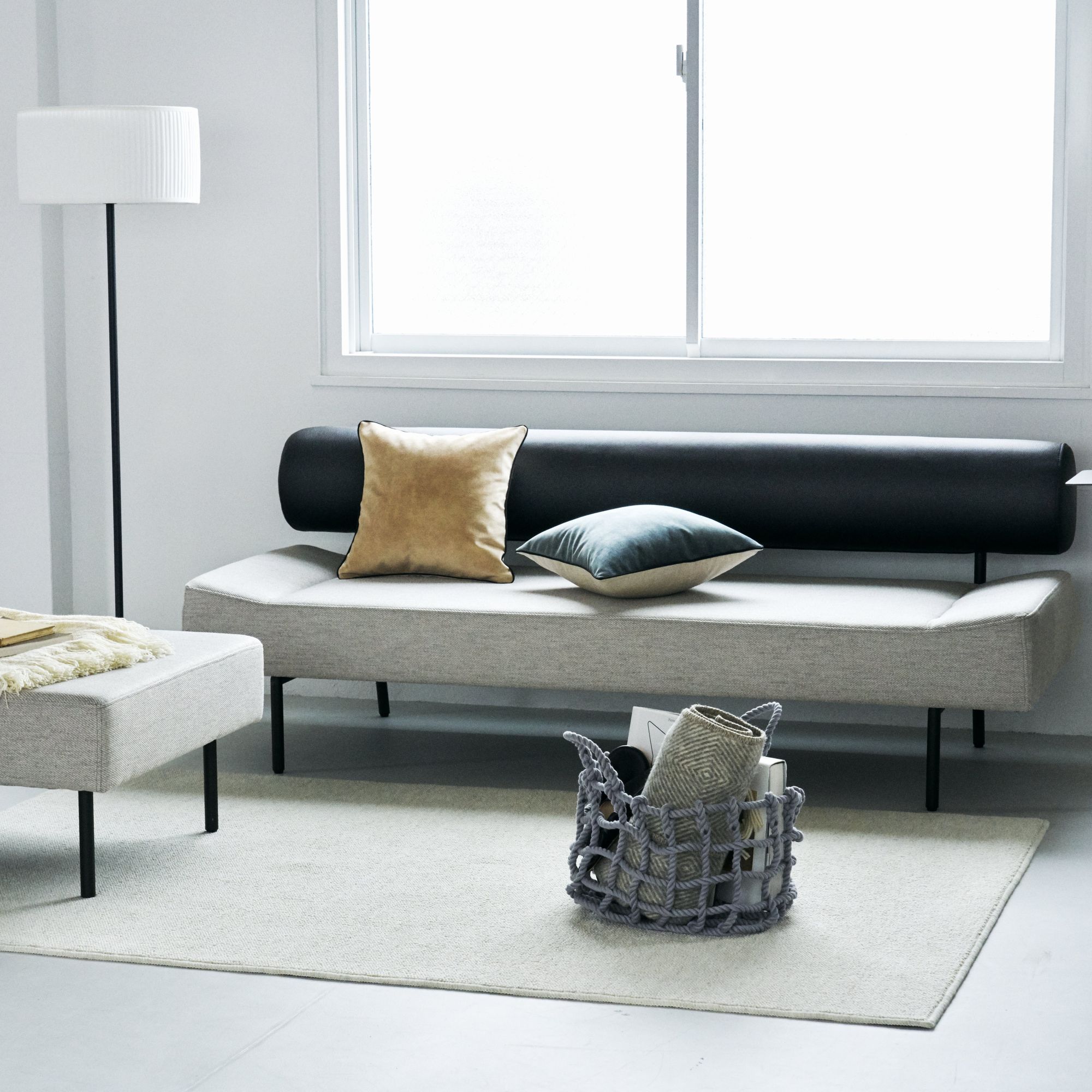 [IDEE]DIVANCO SOFA R BLACK/LIGHT GRAY [2]