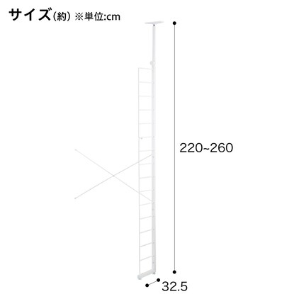 突っ張りワイヤーシェルフ･ワードローブNポルダ2連セット(幅160cm ホワイトウォッシュ) [3]