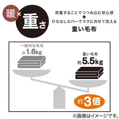 重い毛布 ひもなしらくらくカバー付き シングル(Nグリップ5.5kg i LGY) [4]