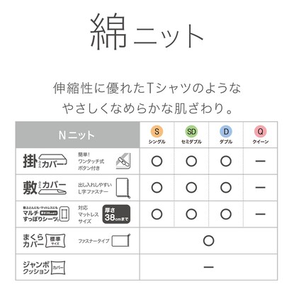 マルチすっぽりシーツ　セミダブル(Nニット4 LGY SD) [4]