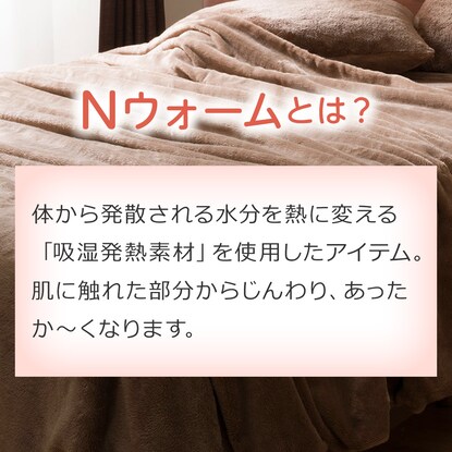 保湿＋吸湿発熱＋蓄熱 洗えるホットカーペットカバー(Nウォーム n 185X185 HC01) [4]