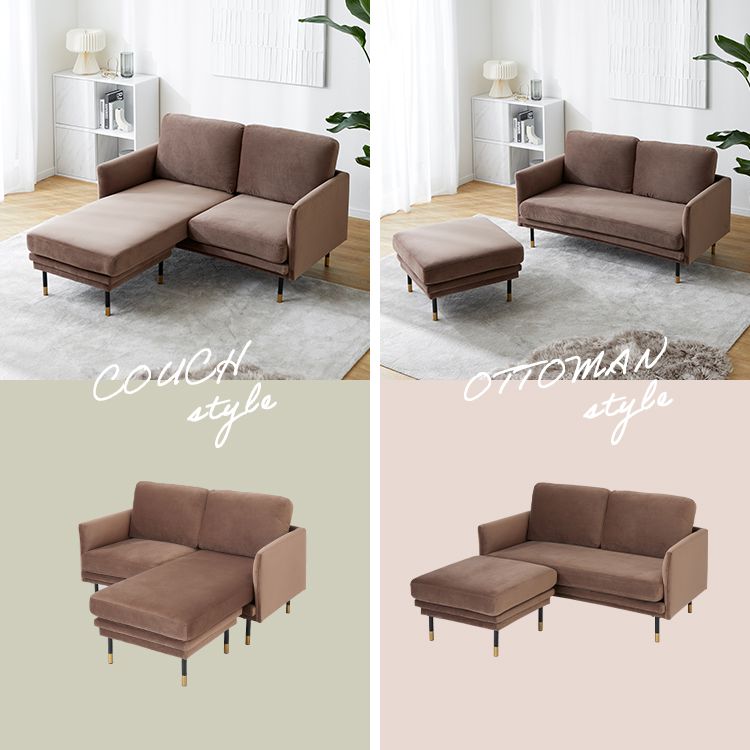 大人可愛い ベルベット調カウチソファ [2]