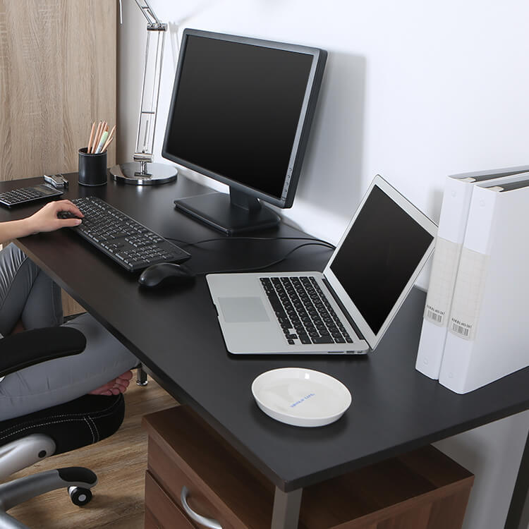 [幅140] デスク 多目的ワイドパソコンデスク マルチデザイン 平机 スチール脚 オフィス [4]