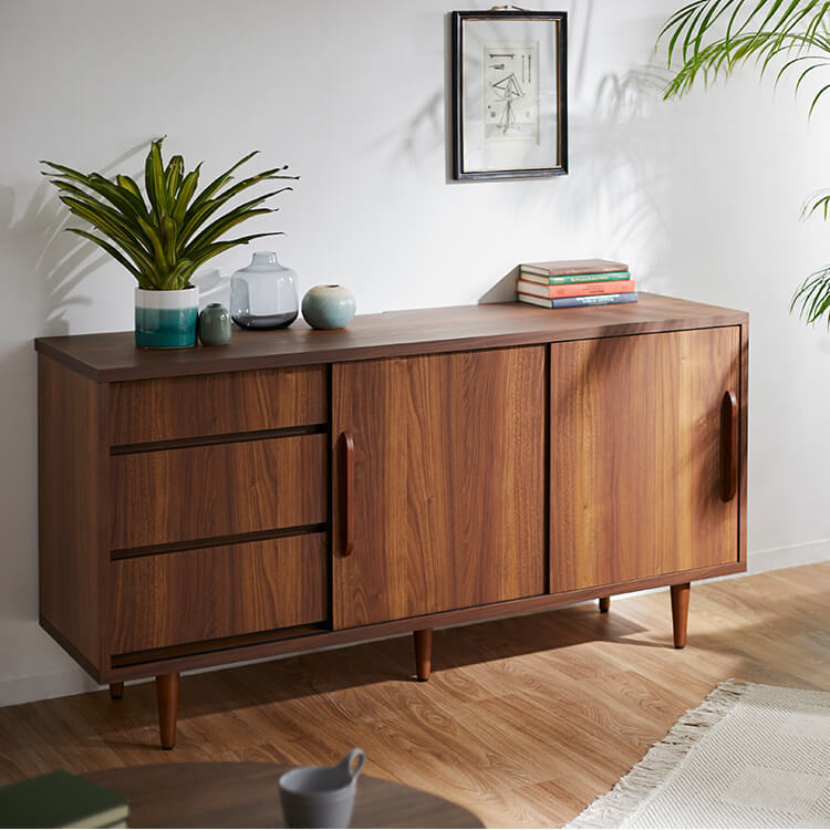 [幅150] テレビ台 日本製 ミドルテレビ台 49V型対応 半完成品 無垢材使用 北欧風テイスト [2]