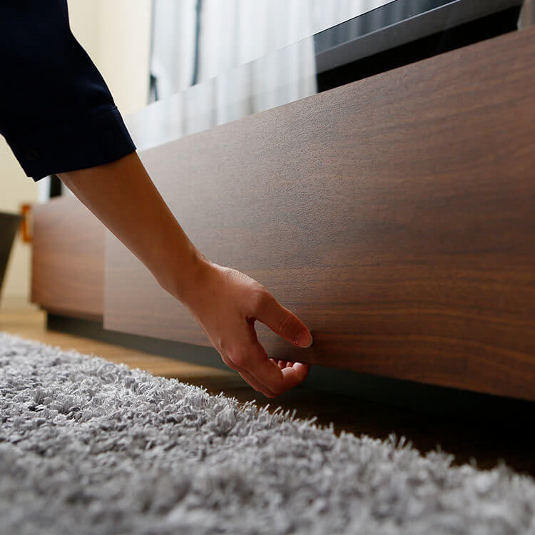 [幅130-280] テレビ台 日本製 ローテレビ台 49V型対応 完成品 木製 切り離し可能 [3]