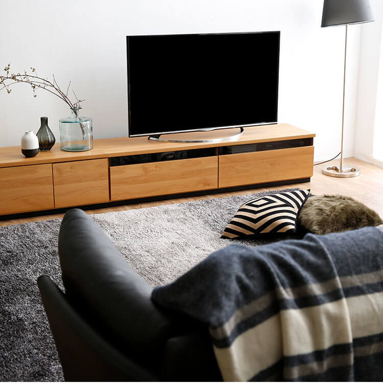 [幅130-280] テレビ台 日本製 ローテレビ台 49V型対応 完成品 木製 切り離し可能 [4]