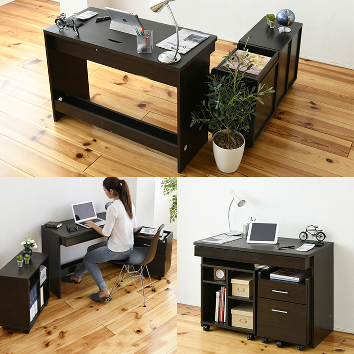 【デスクセット】 Ideal+Folsom デスク+チェスト+ラック+チェア 4点セット  [5]