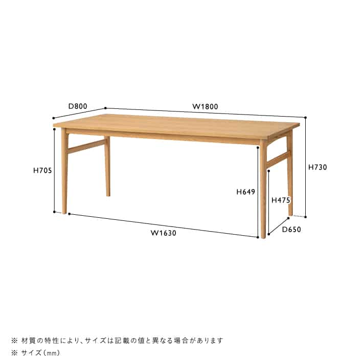 SIGNE(シグネ)　ダイニングテーブル W1800　ナチュラル [4]