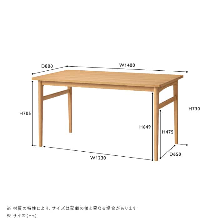 SIGNE(シグネ)　ダイニングテーブル W1400　ナチュラル [5]