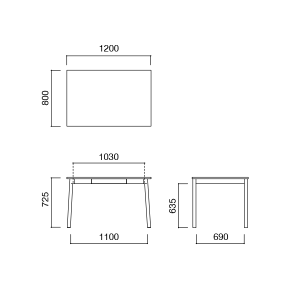 [IDEE]STILT TABLE 1200 NATURAL [3]