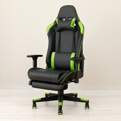 ゲーミングチェア(ヘイデンPRO2 フットレスト付き BK/GR) [4]