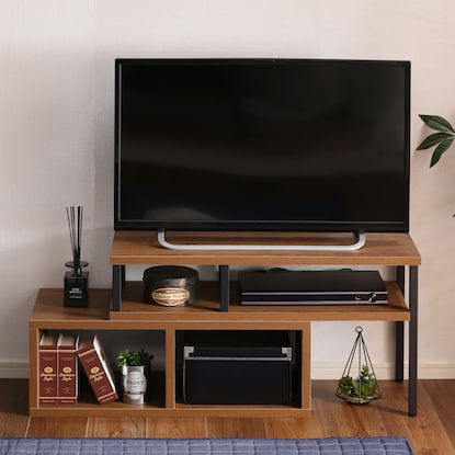 ヴィンテージテイストの伸長式テレビ台(ローボード75-135cm WAL） [2]