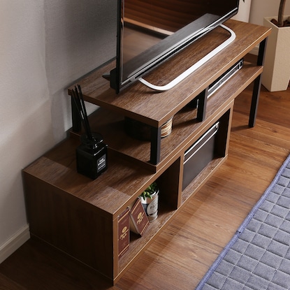 ヴィンテージテイストの伸長式テレビ台(ローボード75-135cm WAL） [5]