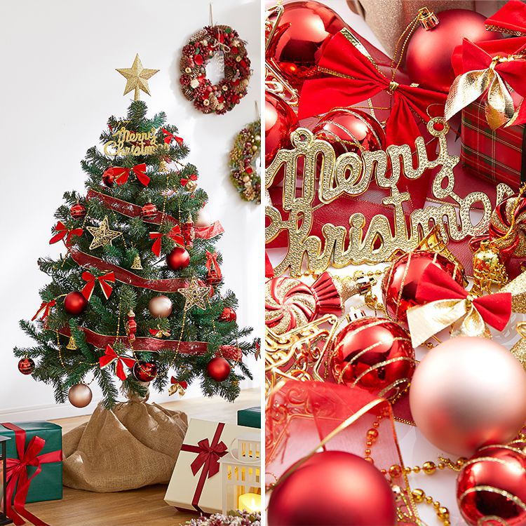 クリスマスツリー デラックスクリスマスツリー オーナメントフルセット LEDライト付 [120cm] [2]