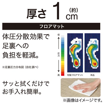 拭けるキッチン用クッションフロアマット(タイル3 45X240NA01) [4]