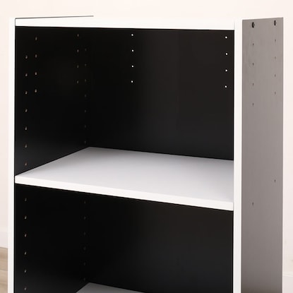 カラーボックスカラボ 3段(ブラック×ホワイト) [5]