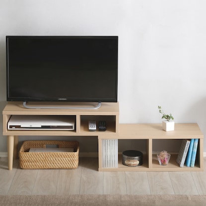 奥行き30cm伸長式テレビ台(幅75-135cm OAK) [2]