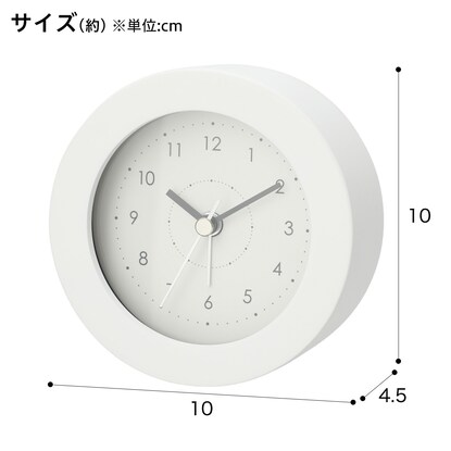 静音秒針 ライト・スヌーズ付き 目覚まし時計 ログ(ホワイト) 【小型家電リサイクル回収券有 ※ニトリネット限定】 [2]